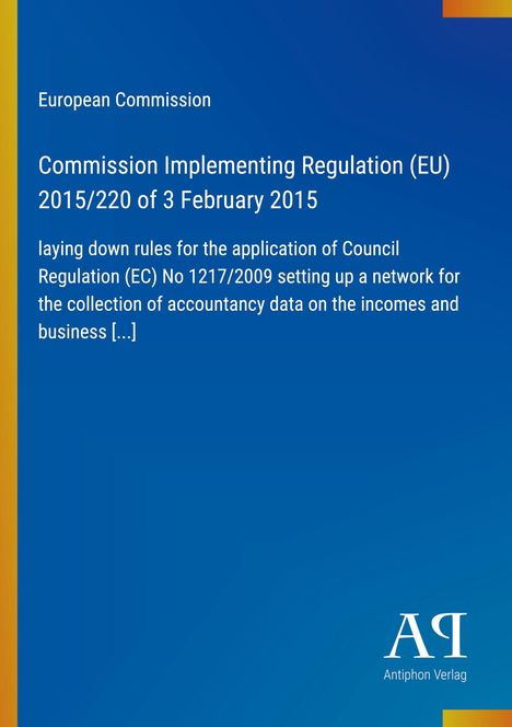 Titel: "Commission Implementing Regulation (EU) 2015/220 of 3 February 2015". Blau mit Logo unten rechts.