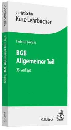 Helmut Köhler: BGB, Allgemeiner Teil, Buch
