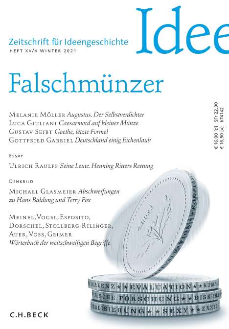 Zeitschrift für Ideengeschichte Heft XV/4 Winter 2021, Buch