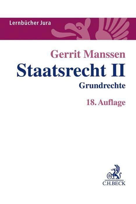 Gerrit Manssen: Manssen, G: Staatsrecht II, Buch