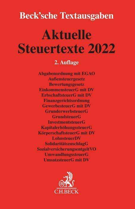 Aktuelle Steuertexte 2022, Buch