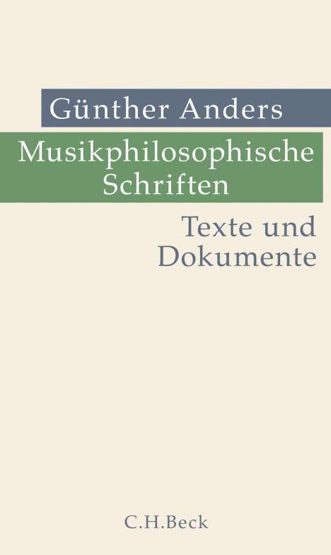 Günther Anders: Musikphilosophische Schriften, Buch