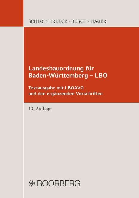 Landesbauordnung für Baden-Württemberg - LBO, Buch