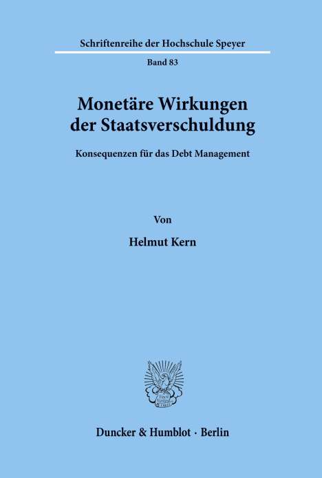 Helmut Kern: Monetäre Wirkungen der Staatsverschuldung., Buch
