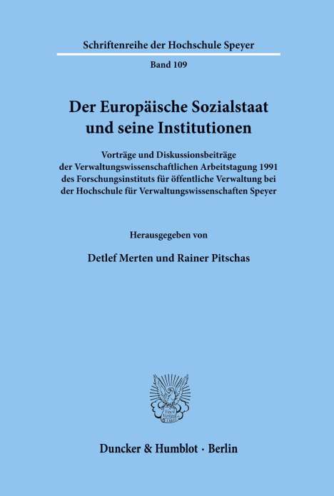Der Europäische Sozialstaat und seine Institutionen., Buch