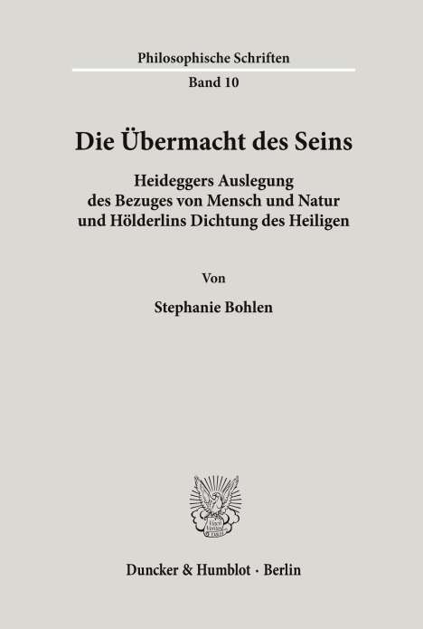 Stephanie Bohlen: Die Übermacht des Seins., Buch