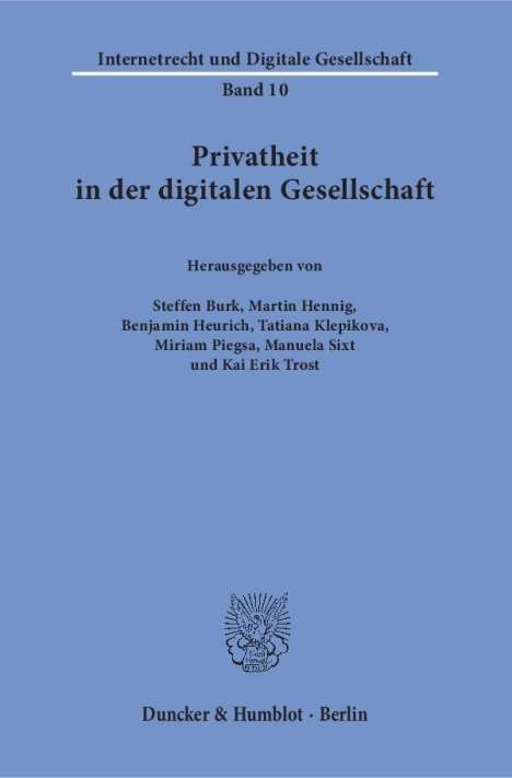 Privatheit in der digitalen Gesellschaft, Buch