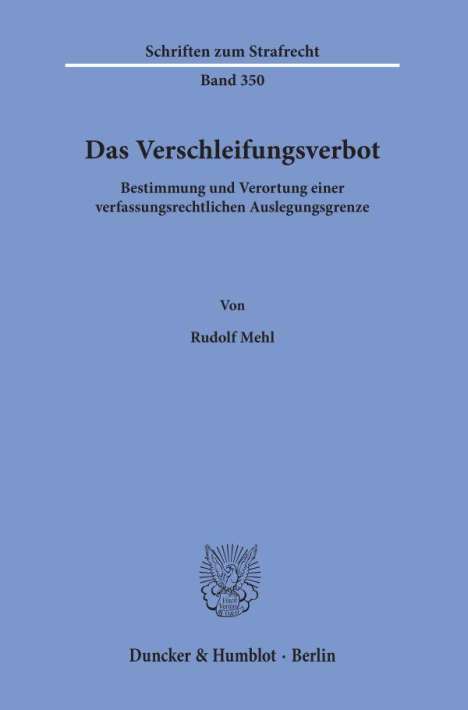 Rudolf Mehl: Mehl, R: Verschleifungsverbot, Buch