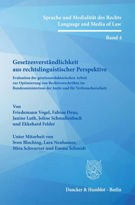 Fabian Deus: Gesetzesverständlichkeit aus rechtslinguistischer Perspektive., Buch