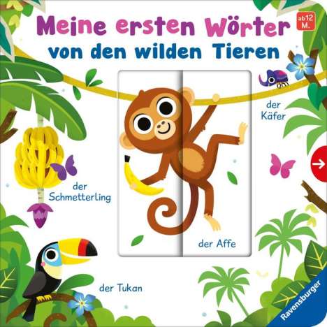 Mila Rulff: Meine ersten Wörter von den wilden Tieren - Sprechen lernen mit großen Schiebern und Sachwissen für Kinder ab 12 Monaten, Buch