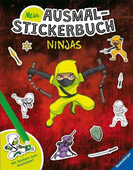 Timo Grubing: Grubing, T: Mein Ausmal-Stickerbuch: Ninjas, Buch