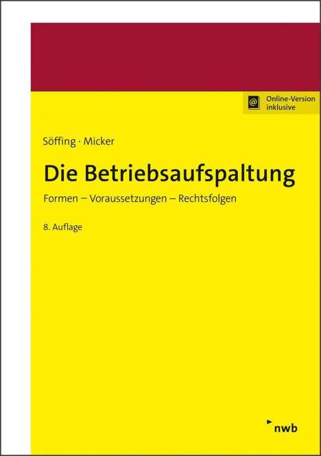 Matthias Söffing: Söffing, M: Betriebsaufspaltung, Diverse