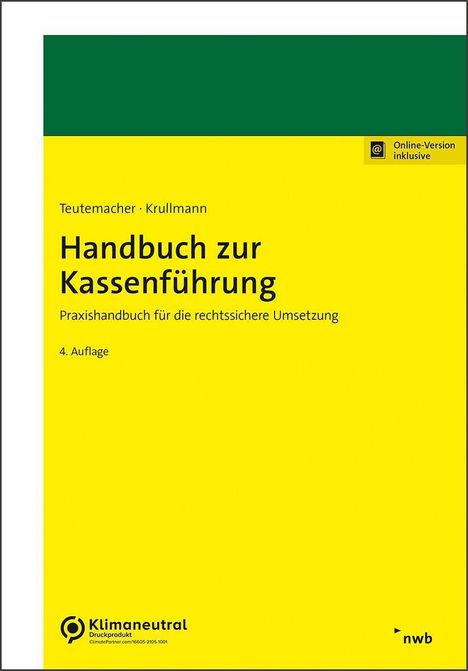 Tobias Teutemacher: Handbuch zur Kassenführung, 1 Buch und 1 Diverse