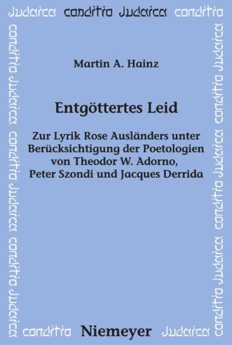 Martin A. Hainz: Entgöttertes Leid, Buch