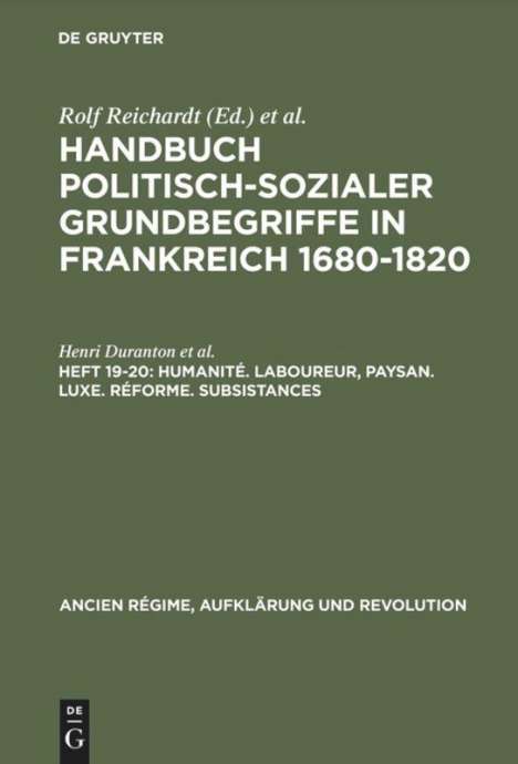 Henri Duranton: Humanité. Laboureur, Paysan. Luxe. Réforme. Subsistances, Buch
