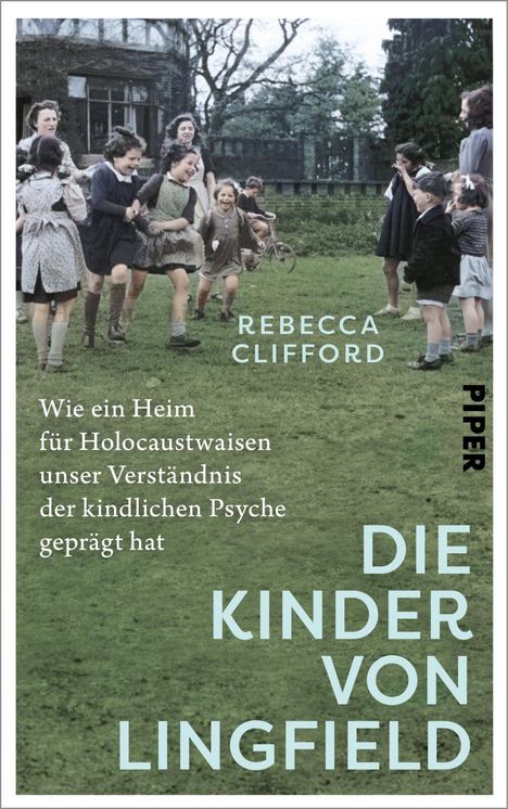 Text: „Wie ein Heim für Holocaustwaisen unser Verständnis der kindlichen Psyche geprägt hat. DIE KINDER VON LINGFIELD.“

Eine Gruppe lachender Kinder spielt auf einer Wiese.