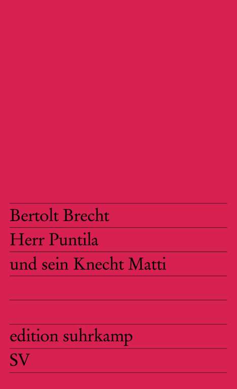Bertolt Brecht: Herr Puntila und sein Knecht Matti, Buch