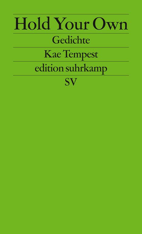 Kate Tempest: Hold Your Own, Buch