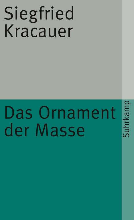 Siegfried Kracauer: Das Ornament der Masse, Buch