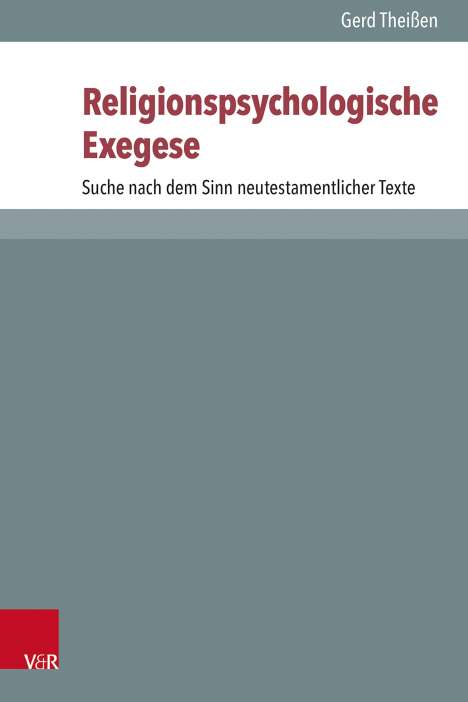 Gerd Theißen: Religionspsychologische Exegese, Buch