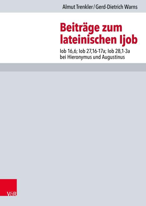 Almut Trenkler: Beiträge zum lateinischen Ijob, Buch