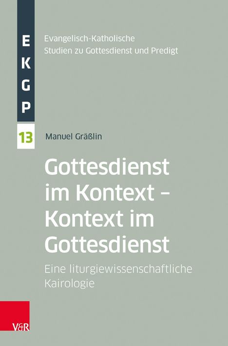 Titel: "Gottesdienst im Kontext – Kontext im Gottesdienst". Ein religiöses Buchcover in grauem Design mit weißem Text.
