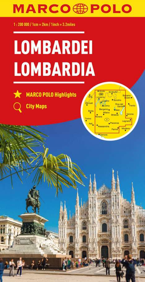 MARCO POLO Regionalkarte Italien 02 Lombardei, Oberitalienische Seen 1:200.000, Karten