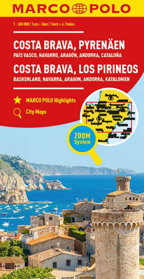 MARCO POLO Regionalkarte Costa Brava, Pyrenäen 1:300.000, Karten