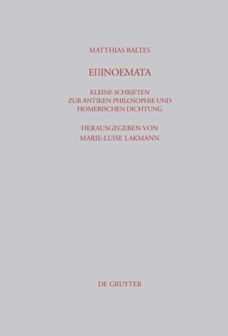 Matthias Baltes: Epinoemata, Buch