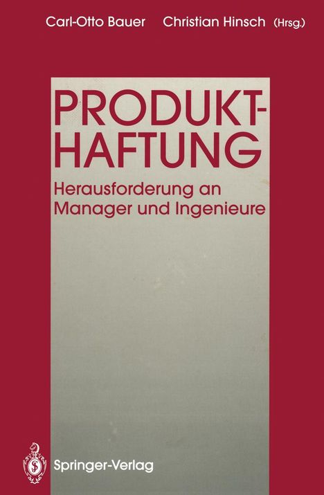 Carl-Otto Bauer: Produkthaftung, Buch