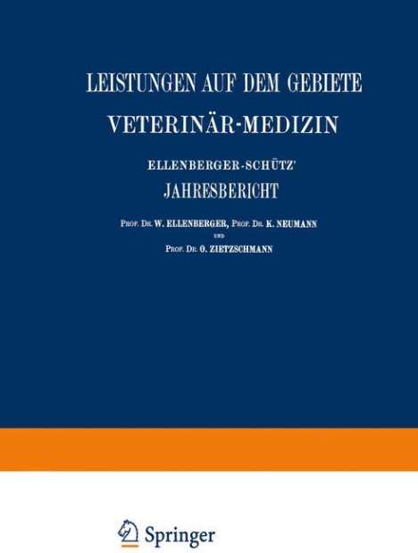 St. Angeloff: Ellenberger-Schütz¿ Jahresbericht über die Leistungen auf dem Gebiete der Veterinär-Medizin, Buch