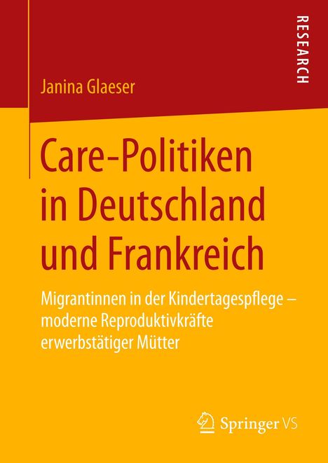 Janina Glaeser: Care-Politiken in Deutschland und Frankreich, Buch