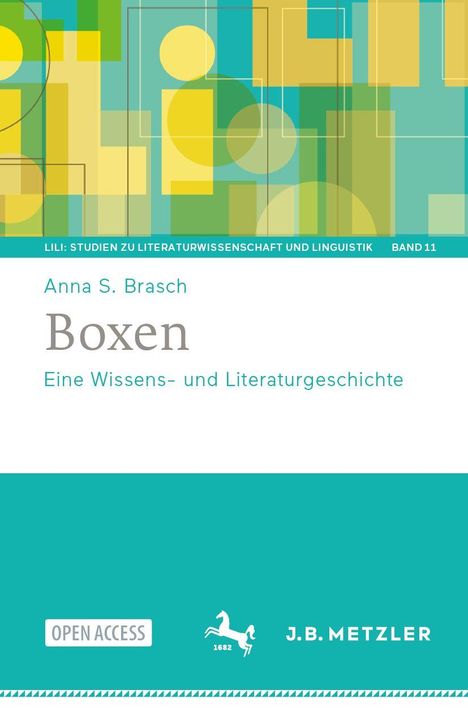 Titel: Boxen. Untertitel: Eine Wissens- und Literaturgeschichte. Autor: Anna S. Brasch. Farbiges geometrisches Muster.