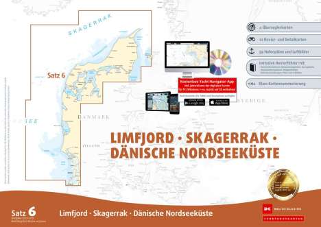 Sportbootkarten Satz 6: Limfjord - Skagerrak - Dänische Nord, Karten