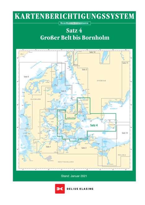 Berichtigung Sportbootkarten Satz 4: Großer Belt bis Bornhol, Karten