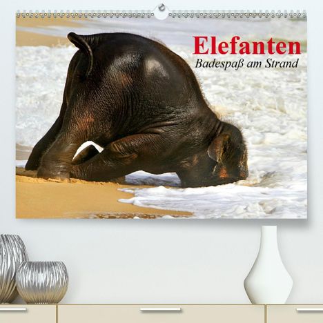 Elisabeth Stanzer: Stanzer, E: Elefanten. Badespaß am Strand (Premium, hochwert, Kalender
