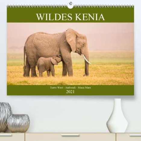 Martina Schikore: Schikore, M: Wildes Kenia (Premium, hochwertiger DIN A2 Wand, Kalender