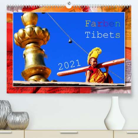 Manfred Bergermann: Bergermann, M: Farben Tibets (Premium, hochwertiger DIN A2 W, Kalender