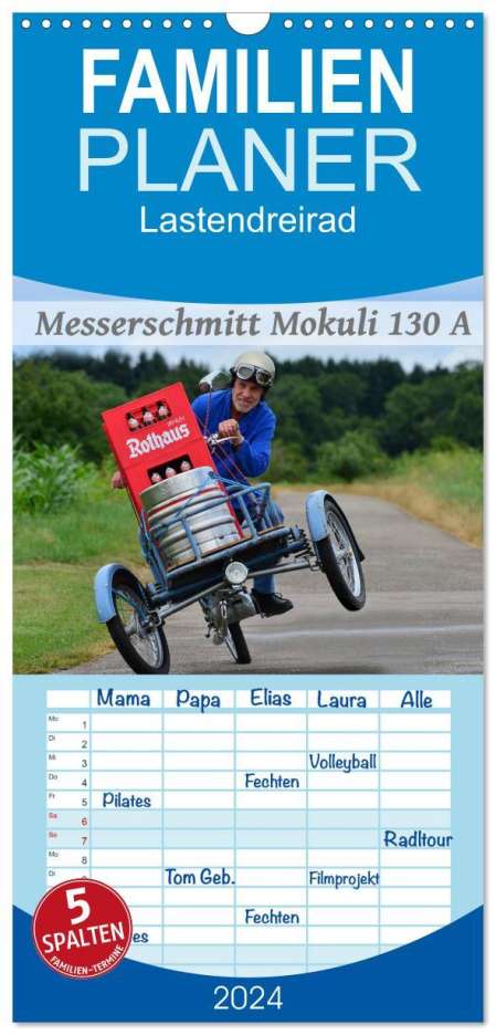 Ingo Laue: Familienplaner 2024 - Messerschmitt Mokuli 130 A mit 5 Spalten (Wandkalender, 21 x 45 cm) CALVENDO, Kalender