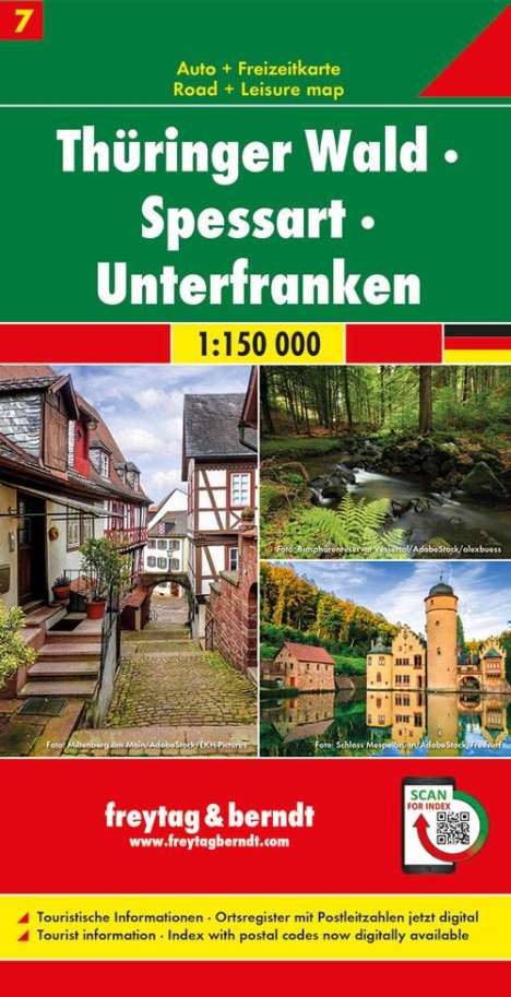 Thüringer Wald - Spessart - Unterfranken, Autokarte 1:150.000, Blatt 7, Karten