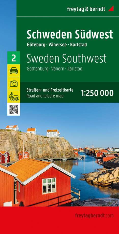 Schweden Südwest, Straßen- und Freizeitkarte 1:250.000, freytag &amp; berndt, Karten