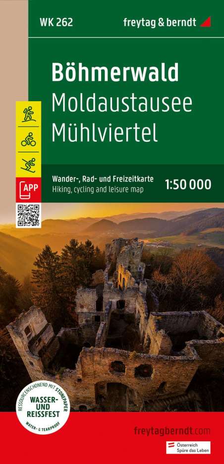 Böhmerwald, Wander-, Rad- und Freizeitkarte 1:50.000, freytag &amp; berndt, WK 262, Karten