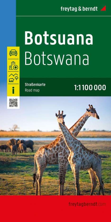 Botsuana, Straßenkarte 1:1.100.000, freytag &amp; berndt, Karten