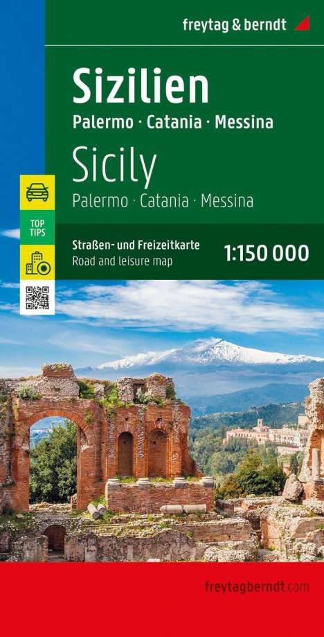 Sizilien, Straßen- und Freizeitkarte 1:150.000, freytag &amp; berndt, Karten