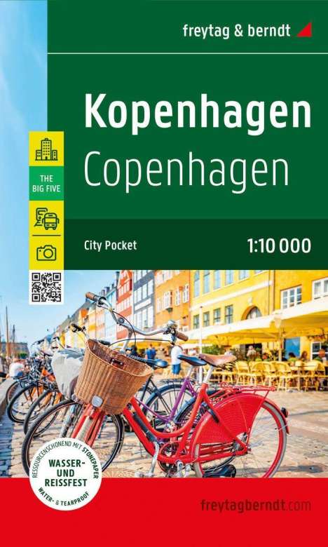 Kopenhagen, Stadtplan 1:10.000, freytag &amp; berndt, Karten