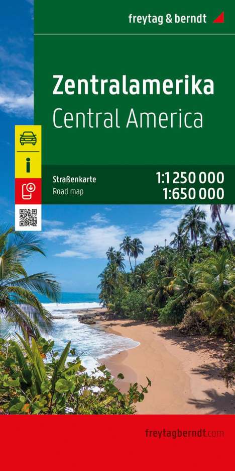 Zentralamerika, Straßenkarte 1:1.250.000 / 1:650.000, freytag &amp; berndt, Karten