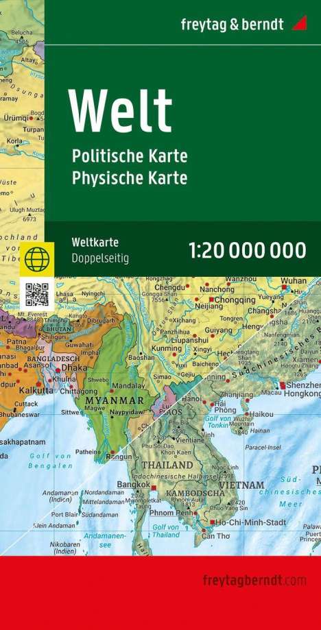 Weltkarte, politisch - physisch, 1:20.000.000, gefaltet, freytag &amp; berndt, Karten
