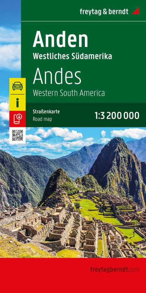 Anden - Westliches Südamerika, Straßenkarte 1:3.200.000, freytag &amp; berndt, Karten