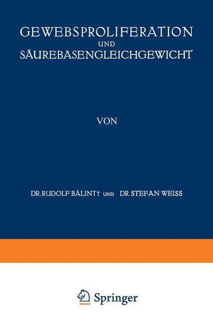 A. V. Baalint: Gewebsproliferation und Säurebasengleichgewicht, Buch