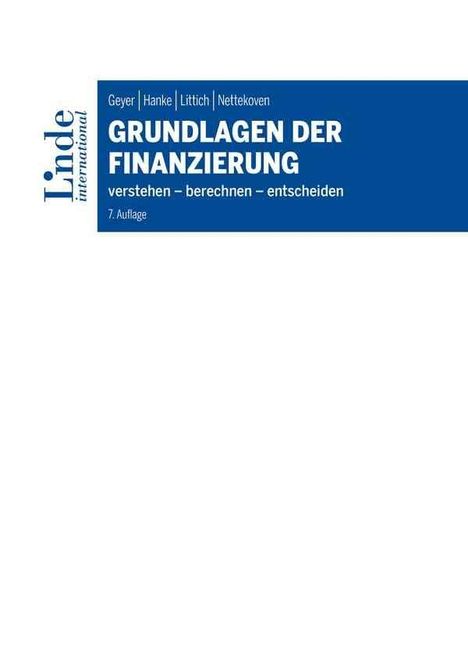 Alois Geyer: Grundlagen der Finanzierung, Buch